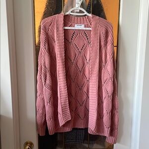 Old Navy Women's Pink Open-Front Sweater